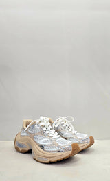 Sneaker Dragon nude, bianca, argento Ash