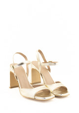 Sandalo alto oro laminato con scollo e punta quadrati Valini Roma