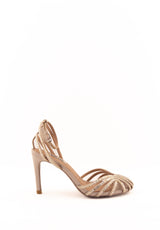 Scarpa con tacco nude con strass Bibi Lou