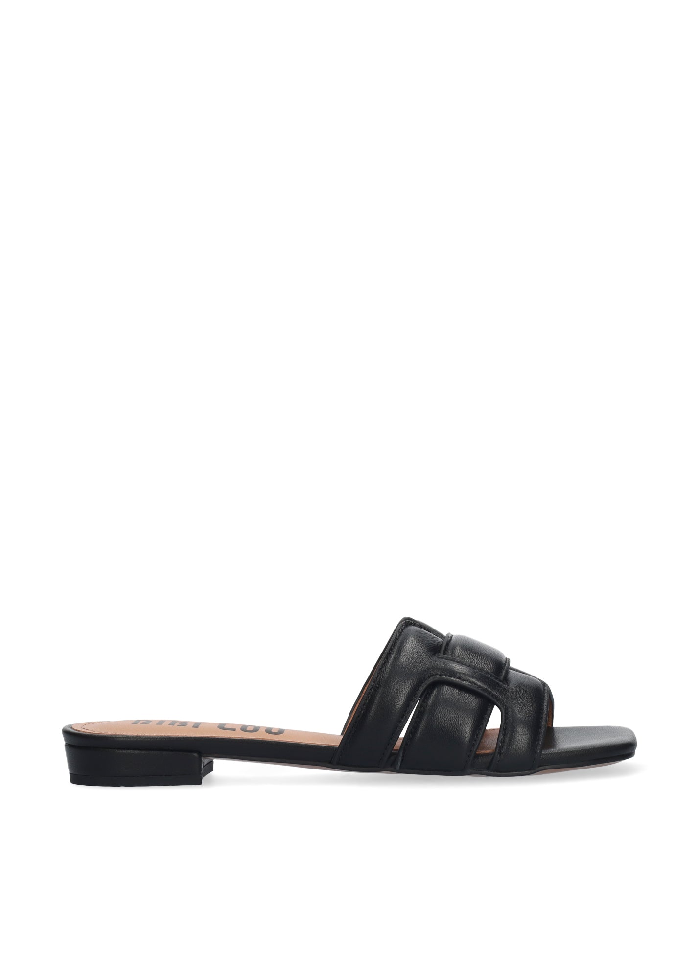 Ciabatta flat nera fascia intrecciata Bibi Lou