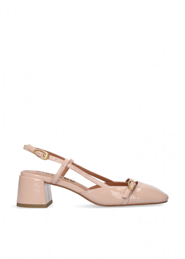 Scarpa con tacco lucida color nude Bibi Lou