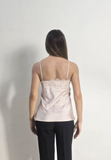 Top elegante rosa cipria con pizzo Imperial