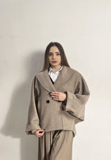 Cappotto corto misto lana beige Vicolo