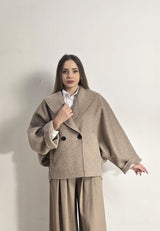 Cappotto corto misto lana beige Vicolo