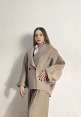 Cappotto corto misto lana beige Vicolo