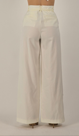 Pantalone bianco ampio con coulisse Eleh