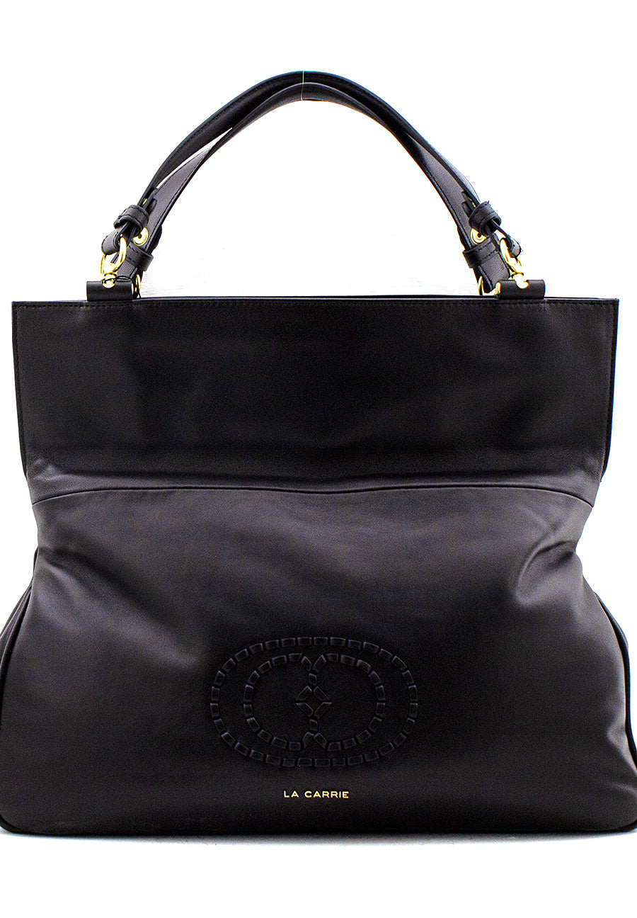 Maxi shopper Woven nera La Carrie