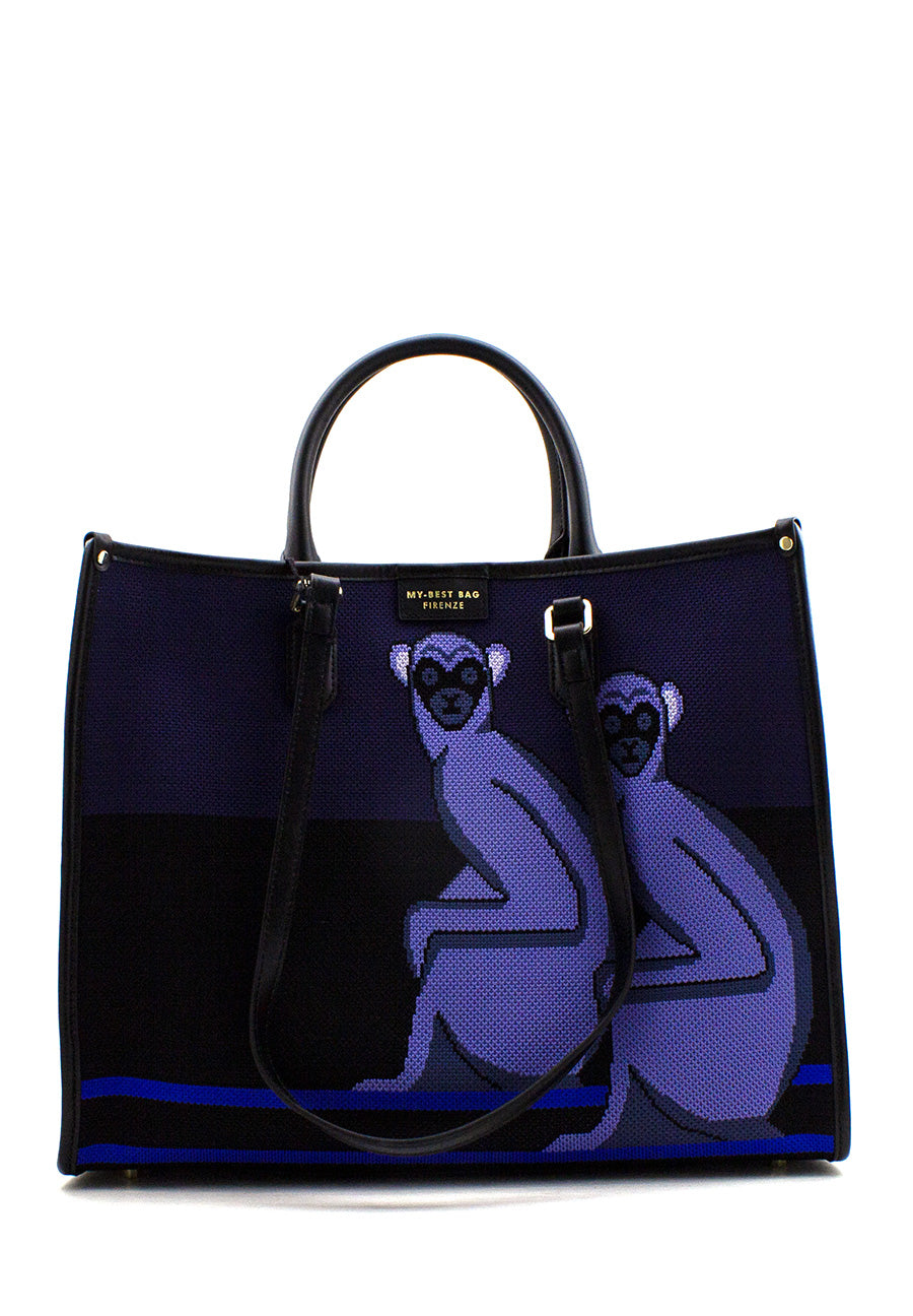 Shopper Atena in tessuto blu My Best Bag