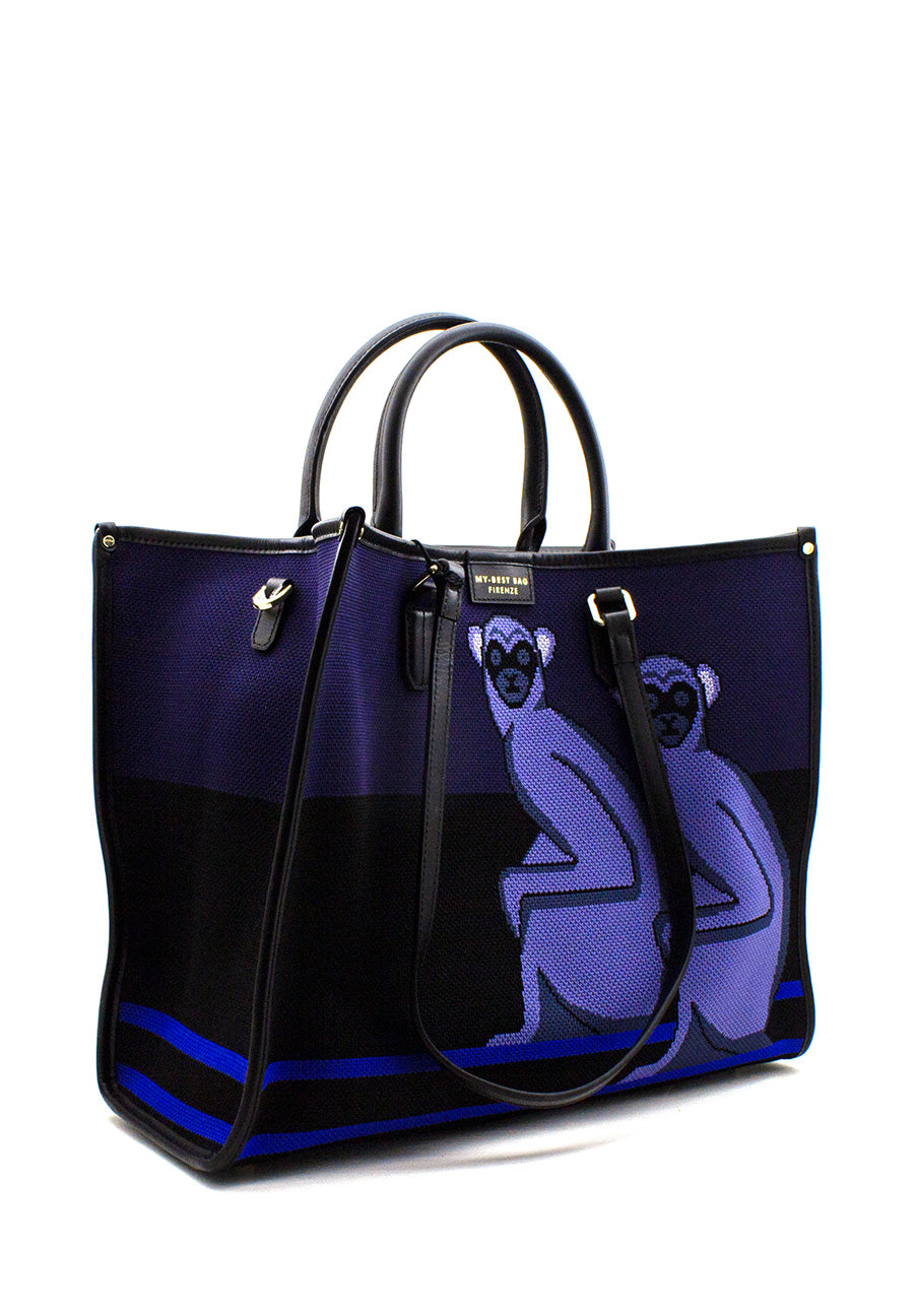 Shopper Atena in tessuto blu My Best Bag