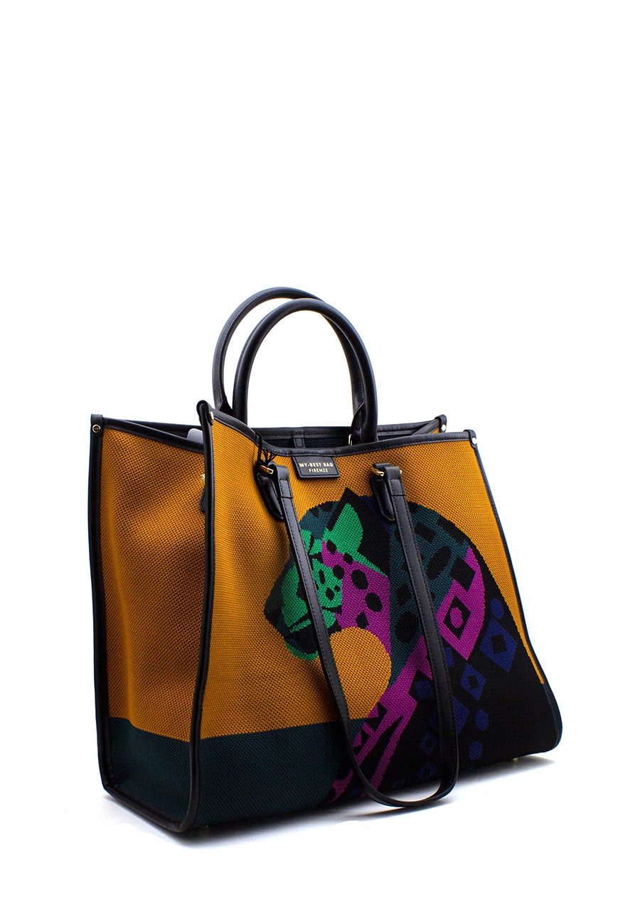 Shopper Atena in tessuto arancione My Best Bag