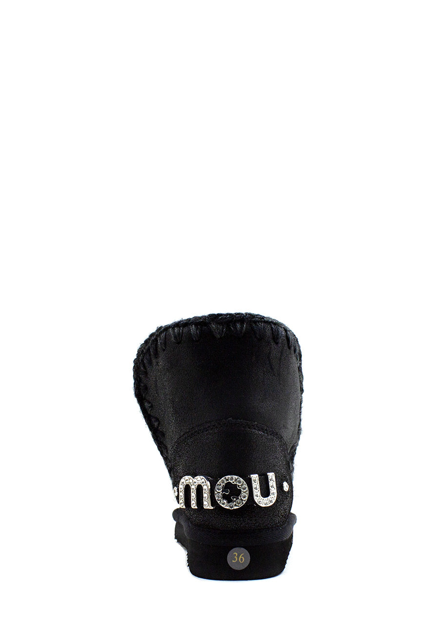 Tronchetto Eskimo 18 Rhinestones Logo nero Mou