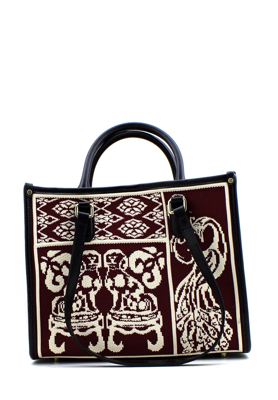 Shopper media Atena Willow in tessuto bordeaux My Best Bag