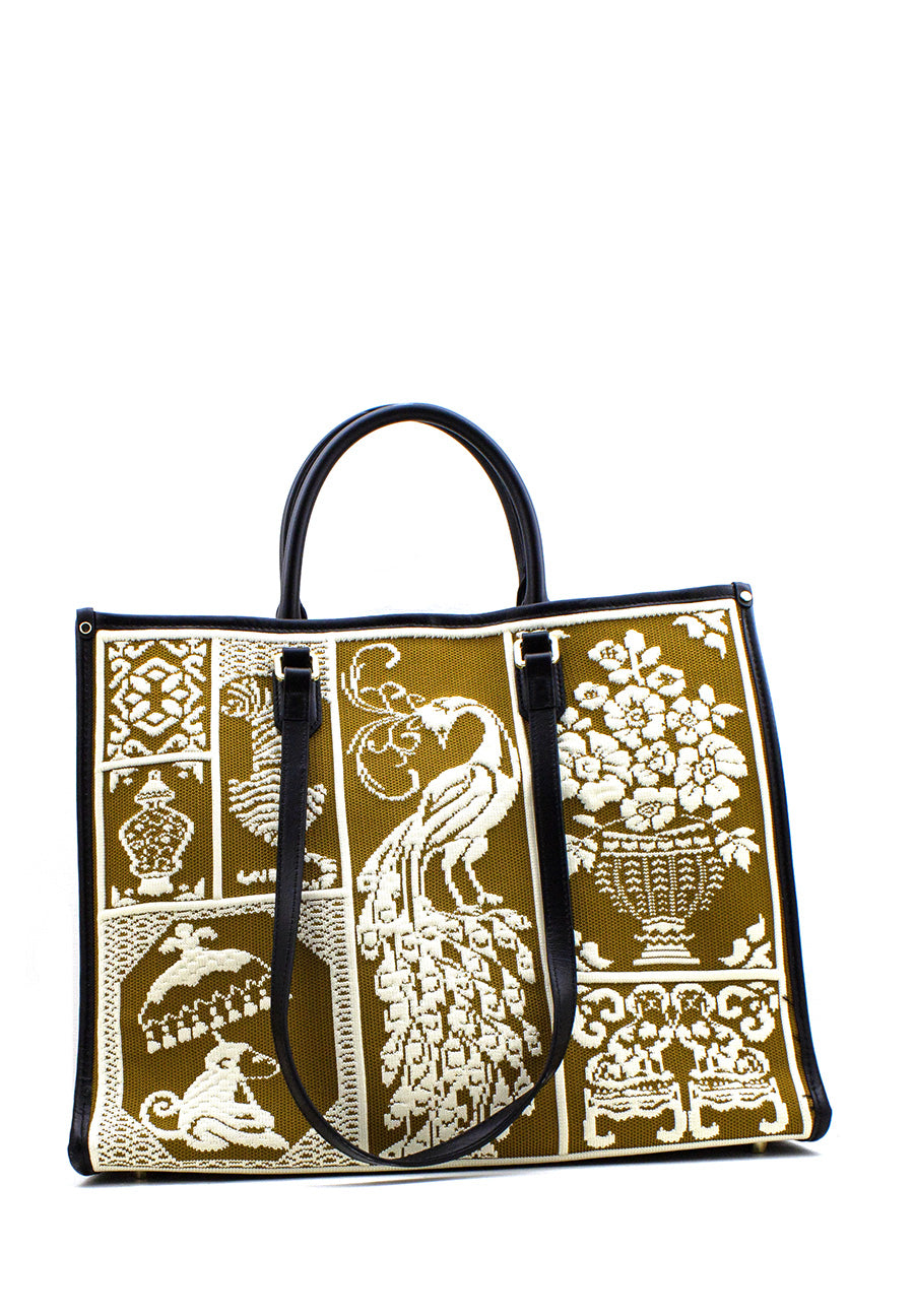 Shopper Atena Willow in tessuto ocra My Best Bag