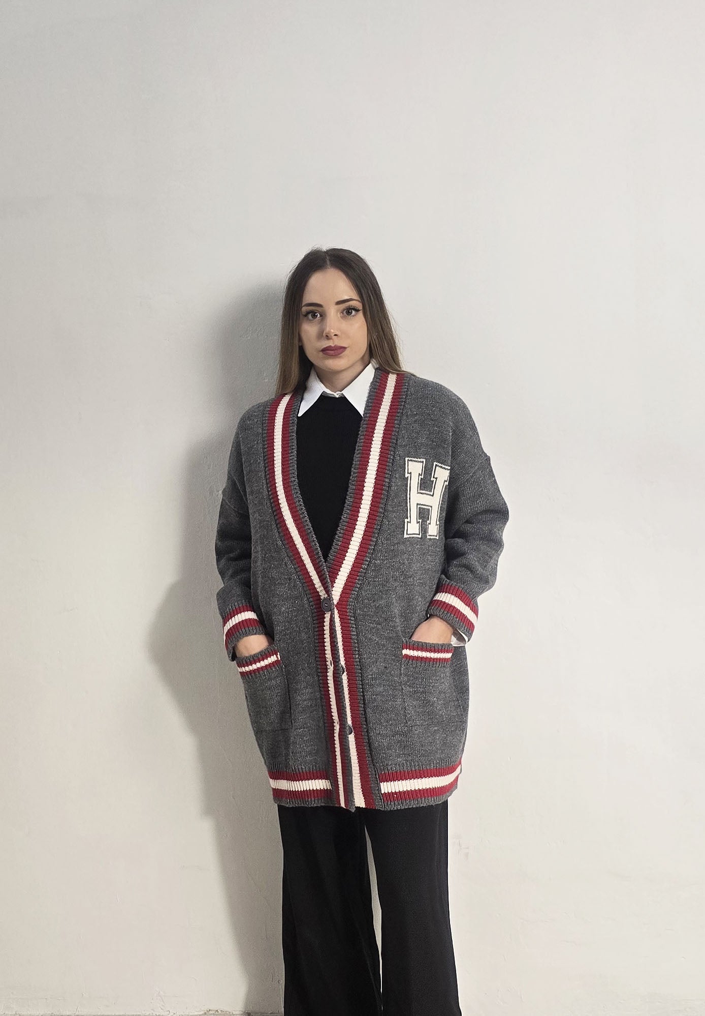 Cardigan college grigio HaveOne