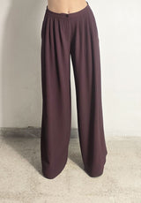 Pantalone palazzo bordeaux con pieghe Vicolo