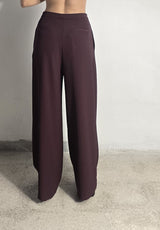 Pantalone palazzo bordeaux con pieghe Vicolo