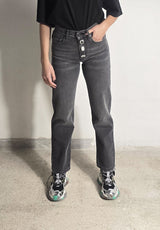 Jeans Zoe nero bottoni gioiello Vicolo