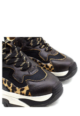 Sneaker Addict marrone con inserti leopardati Ash