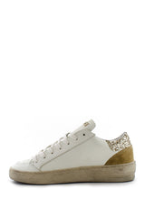 Sneaker bianca Slam retro glitter oro Ama Brand