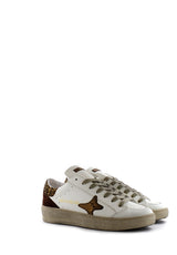 Sneaker bianca Slam retro glitter marrone Ama Brand