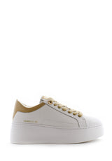 Sneaker bianca con retro e lacci beige Emanuelle Vee