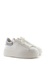 Sneaker Moby bianca con retro argento Ash