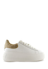 Sneaker Moby bianca retro beige con strass in tono Ash