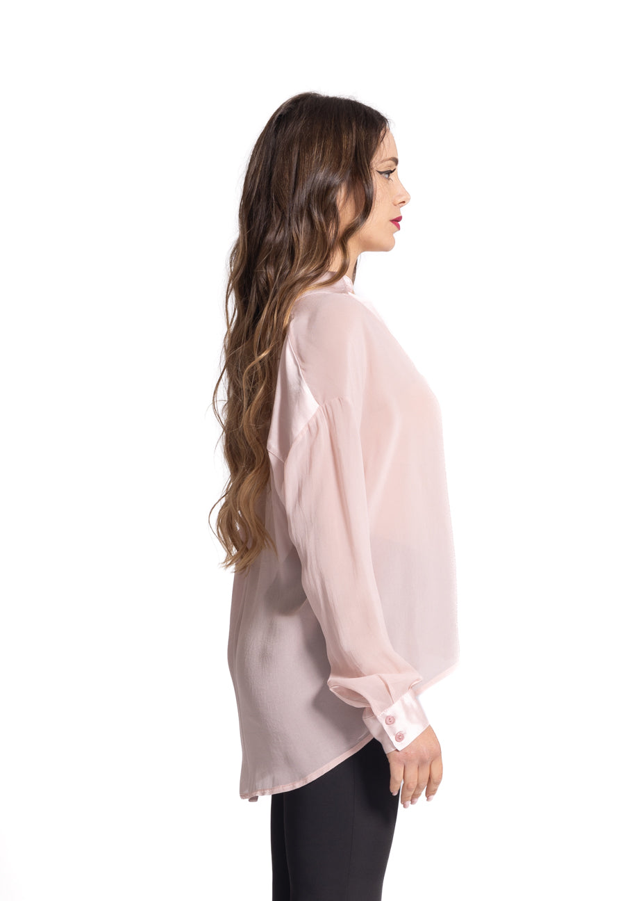 Blusa rosa con scollo a "V" HaveOne