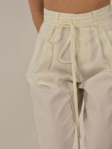 Pantalone bianco ampio con coulisse Eleh